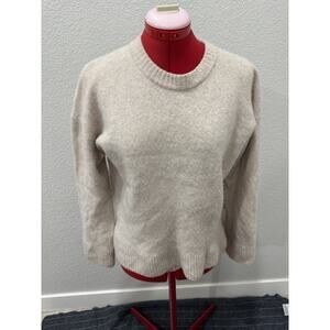 Reformation Sweater Womens Sz M Beige Pullover Crewneck Side Slit Boho Cottage